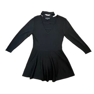 Lane Bryant Choker Mini Skirt Tunic Black Long Sleeve Women’s Size 10/12
